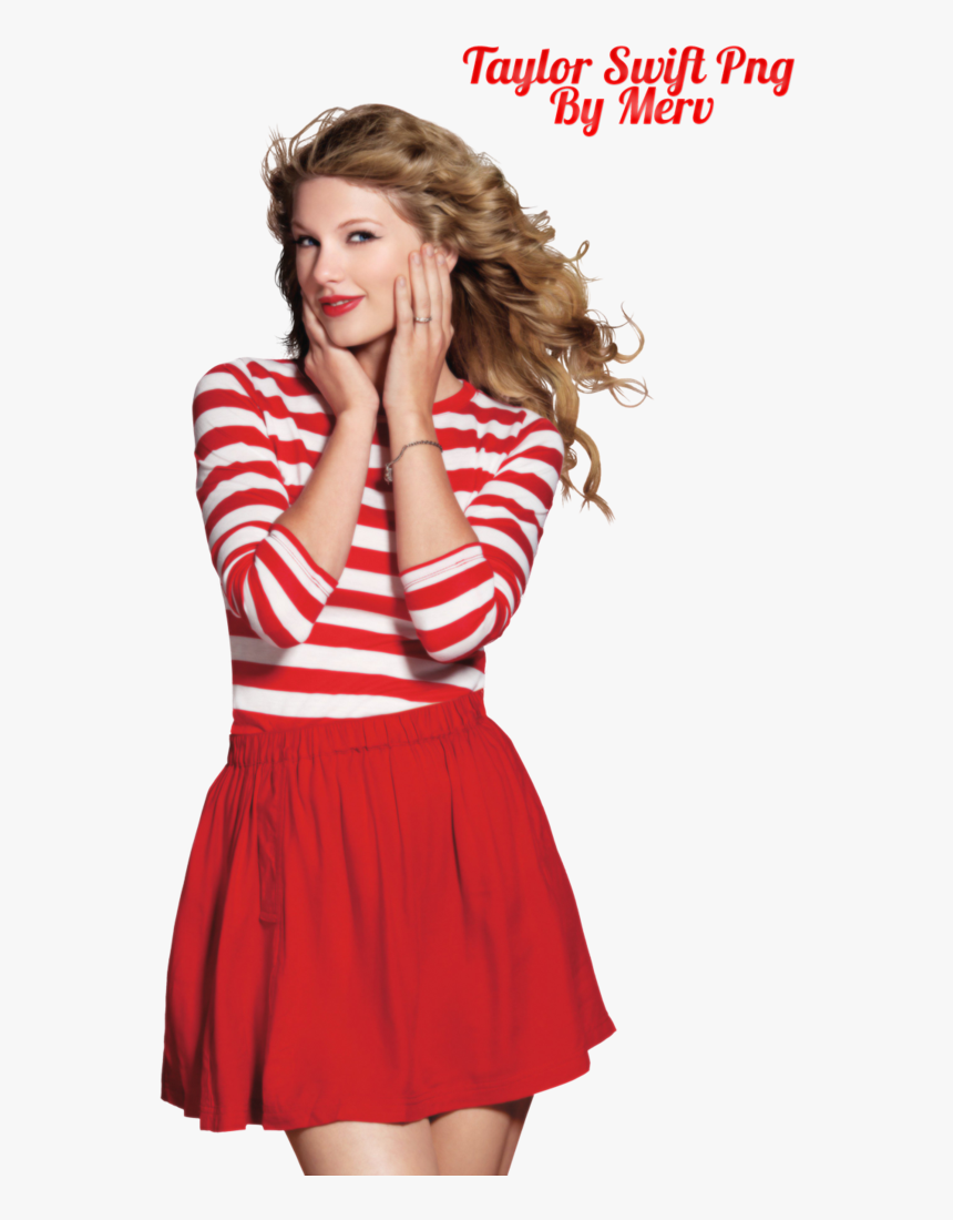 Red And White Stripes Outfit , Png Download - Taylor Swift With No Background, Transparent Png, Free Download