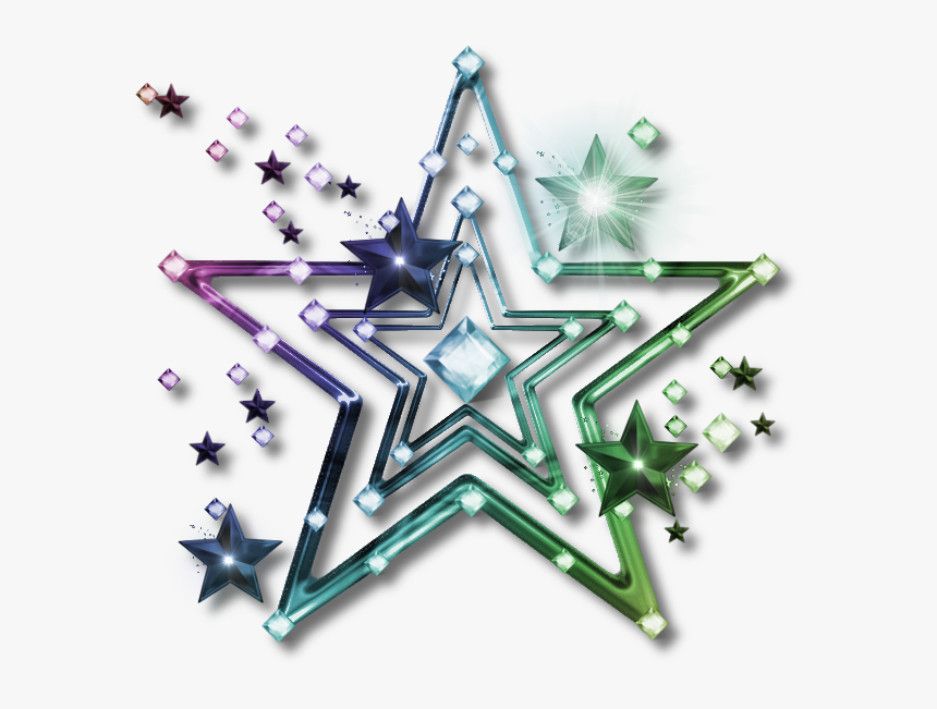 Transparent Rainbow Star Clipart - Transparent Purple Stars Clipart, HD Png Download, Free Download