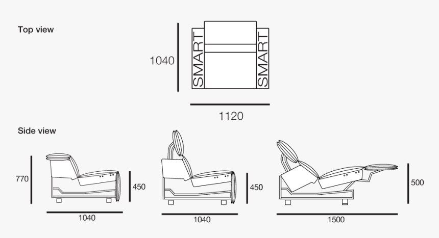 King Cloud Iii Recliner Sofa - Sofa Drawing From Side, HD Png Download, Free Download