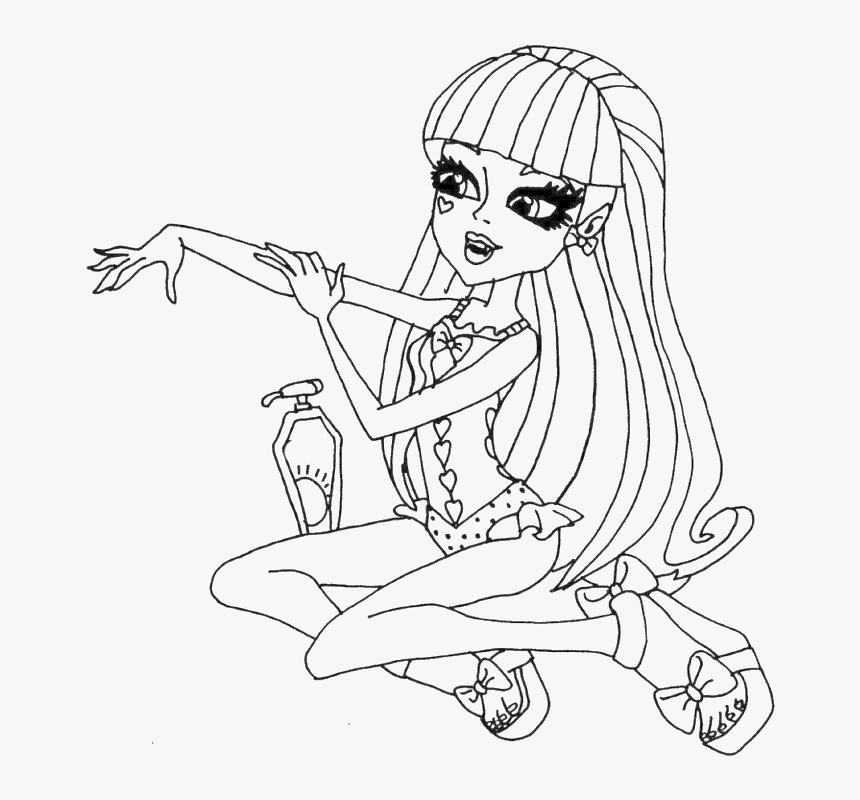 Draculaura Sun Cream Coloring Pages - Sun Cream Coloring Page, HD Png Download, Free Download