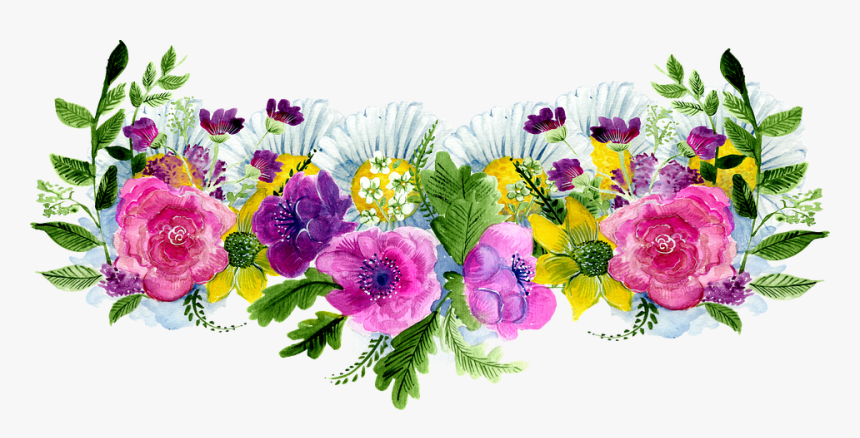 Flower, Decoration, Watercolor, Frame, Decorative - Flores Acuarela Png, Transparent Png, Free Download