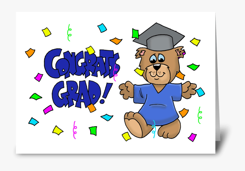 Congrats Grad Greeting Card - Cartoon, HD Png Download, Free Download