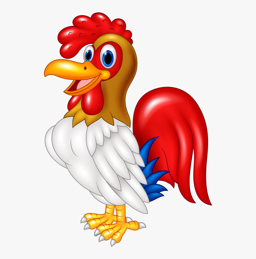 Funny Cartoon Cock Comic Rooster Character Stock Vector