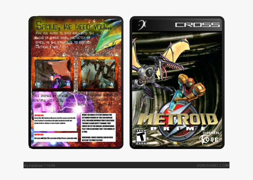Metroid Prime Box Art Cover - Metroid Prime, HD Png Download, Free Download