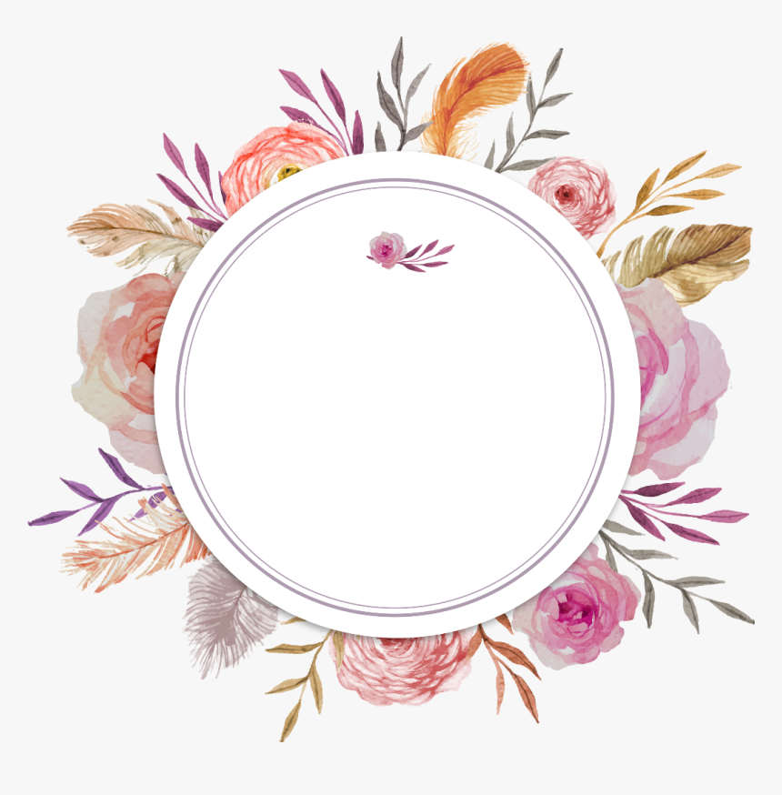 Watercolor Watercolour Flowers Flower Frame Border - Floral Frame Picsart, HD Png Download, Free Download