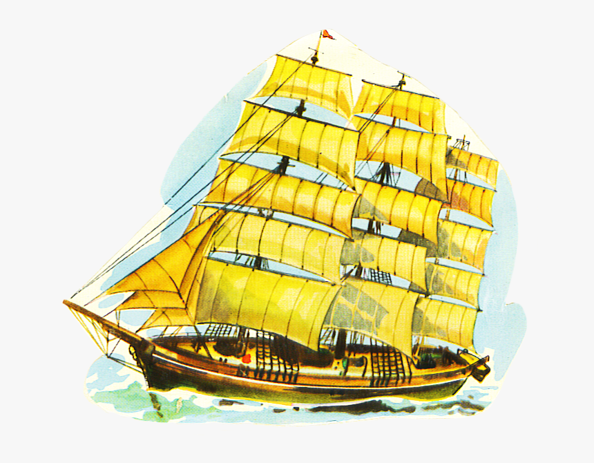 Three Master Vintage Cut-out - Ship Vintage Png, Transparent Png, Free Download