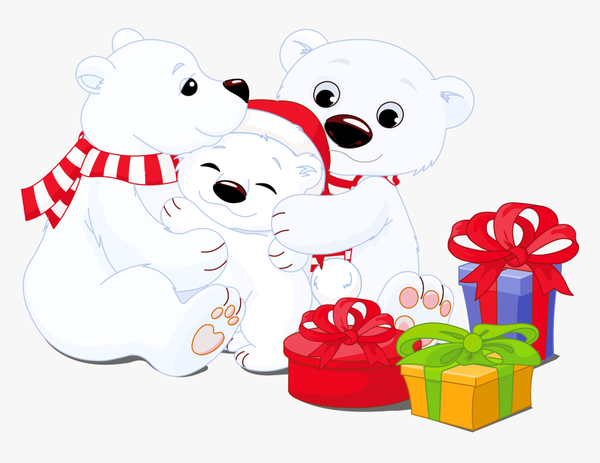 Ice Bear Clipart - Polar Bears Christmas Clipart, HD Png Download, Free Download