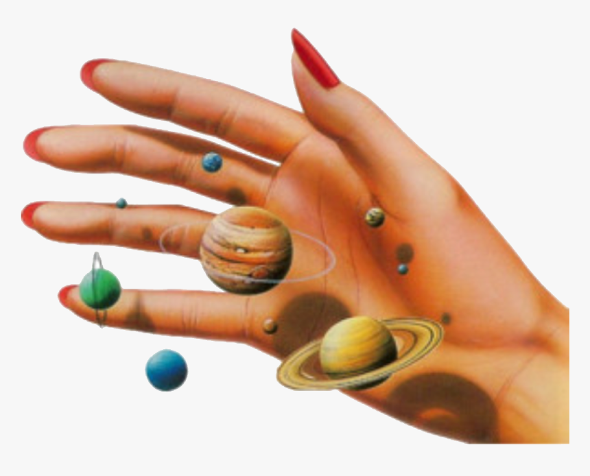 Hand With Planets Png, Transparent Png, Free Download