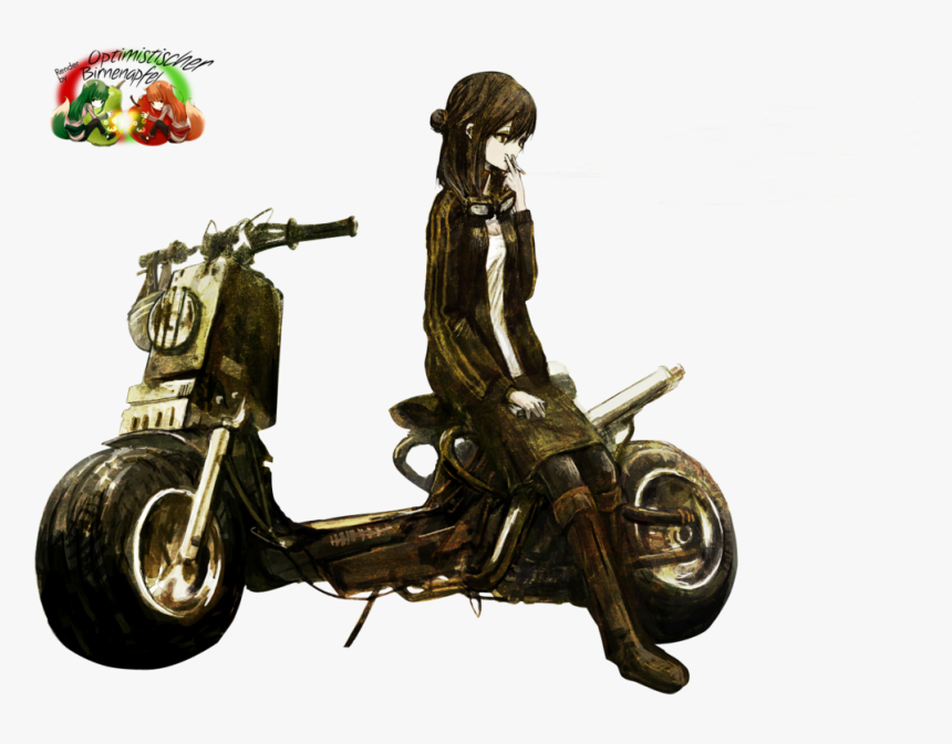 Anime, Girl, And Smoke Image - Black Rock Shooter Motorcycle, HD Png Download, Free Download