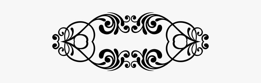 Flourishy Divider - Border Design Black And White, HD Png Download, Free Download