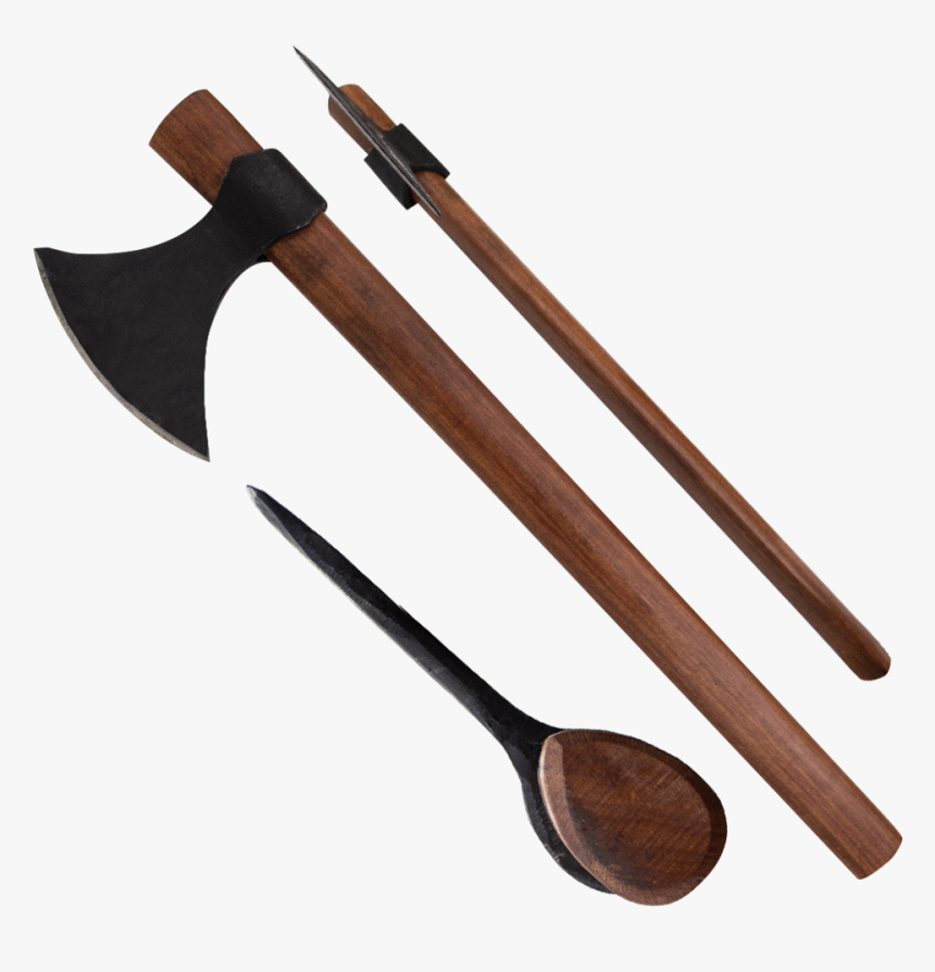 Handmade Viking Carbon Steel Ax - Wooden Spoon, HD Png Download, Free Download