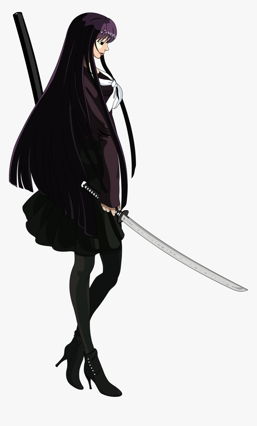 Clipart Girl Black Hair - Anime Girl Ninja Assassin, HD Png Download, Free Download