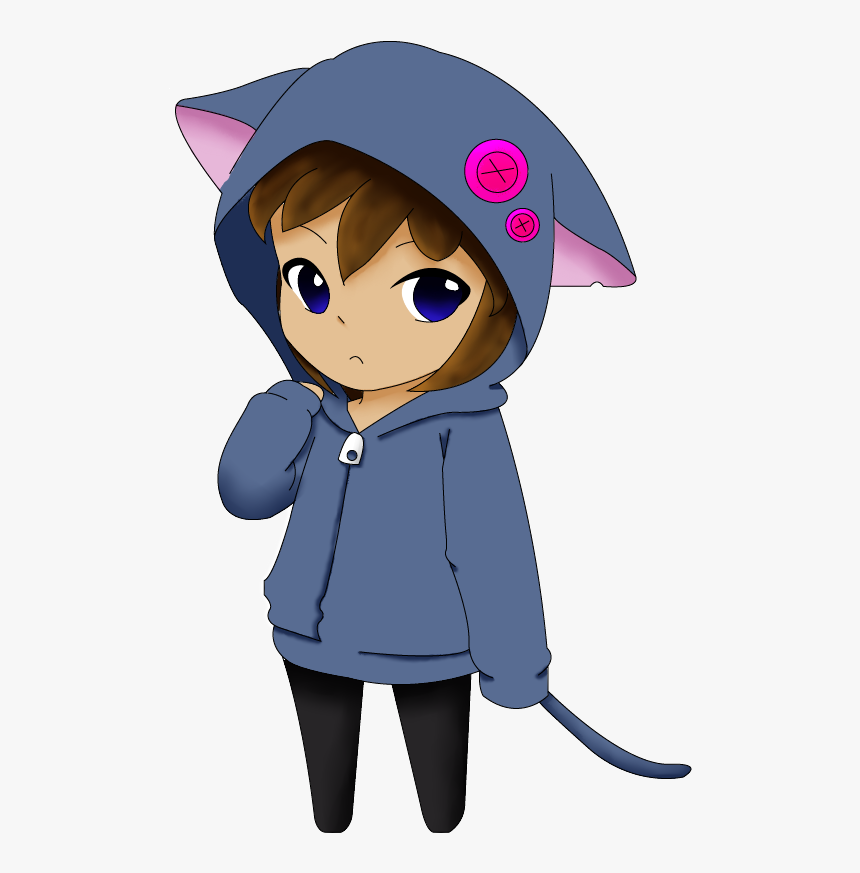 Chibi Girl In A Cat Vest By Sannyvampire On Clipart - Manga Girl Cat Chibi, HD Png Download, Free Download