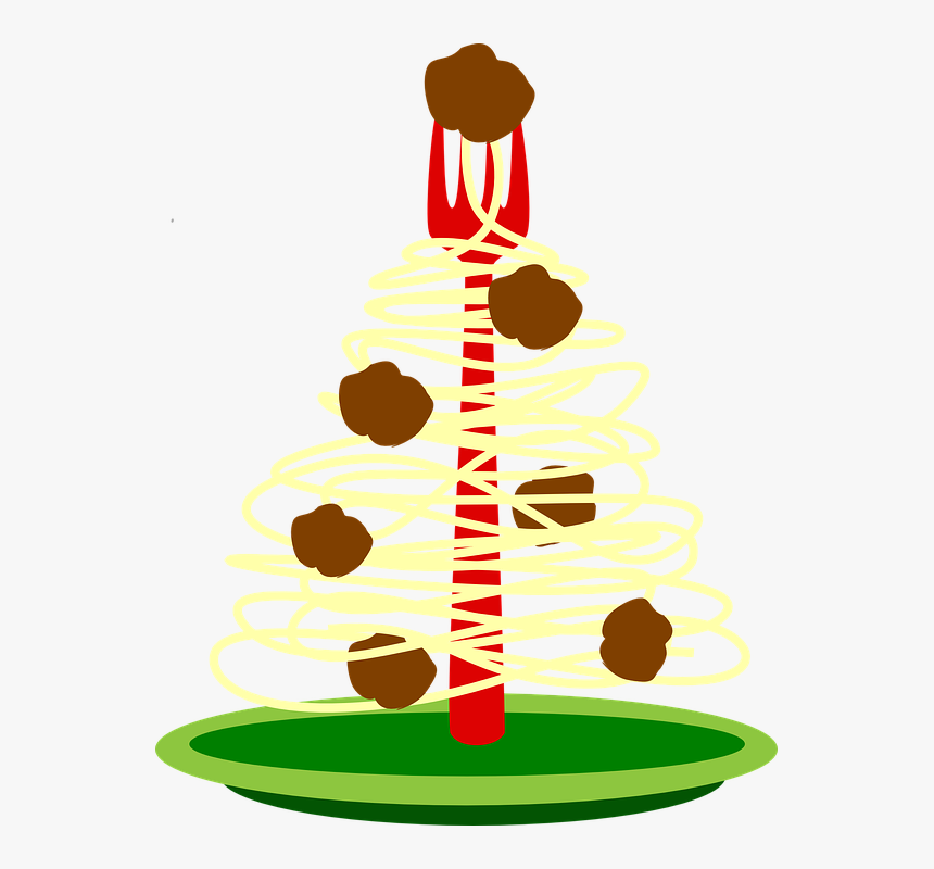 Food, Plate, Spaghetti, Tree, Christmas, Holiday, Fork - Spaghetti Christmas Tree, HD Png Download, Free Download