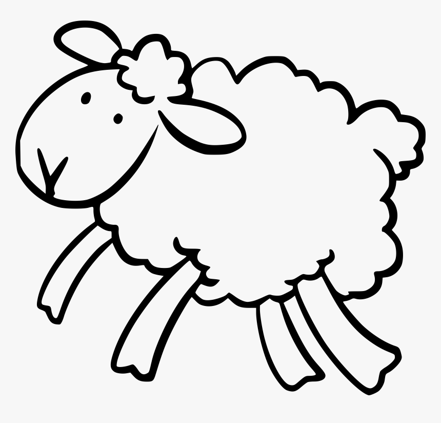 Jumping Lamb Vector Clipart Image - Clip Art Black And White Sheep, HD Png Download, Free Download