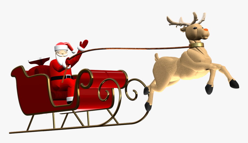 Santa And Rudolph Clip - Rudolph Santa Claus Png, Transparent Png, Free Download