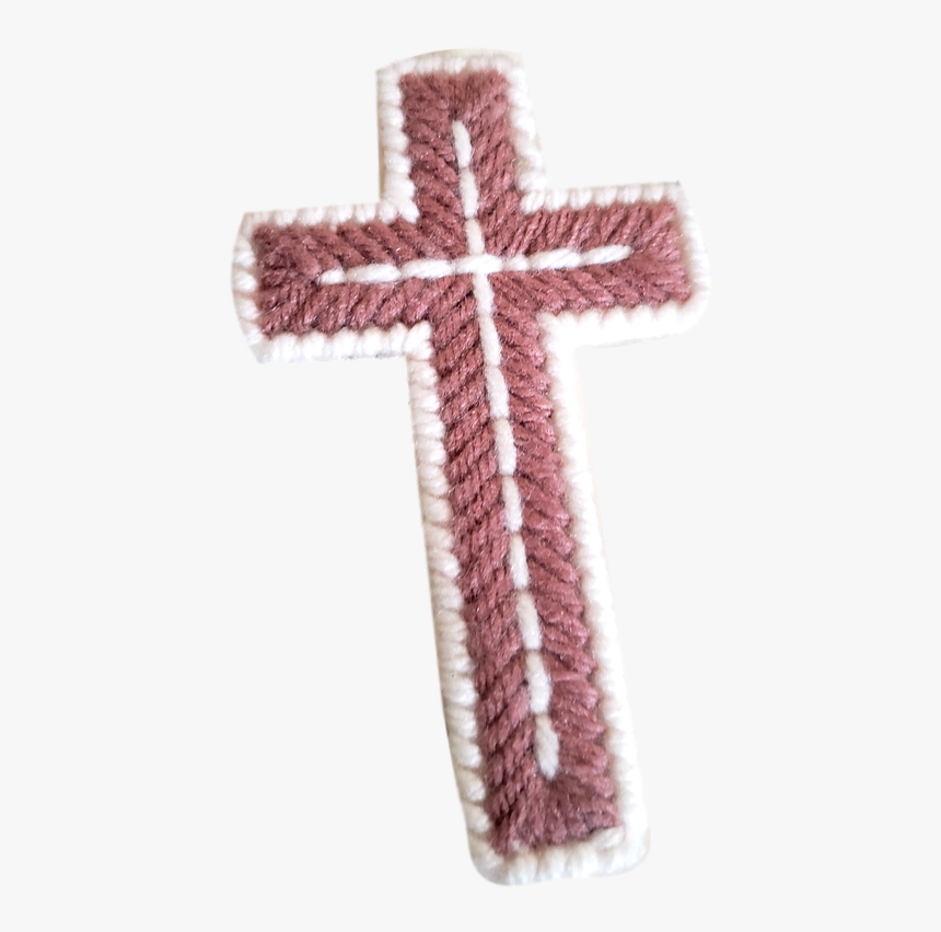 Religious Cross Knitted White And Brown - Cross, HD Png Download, Free Download