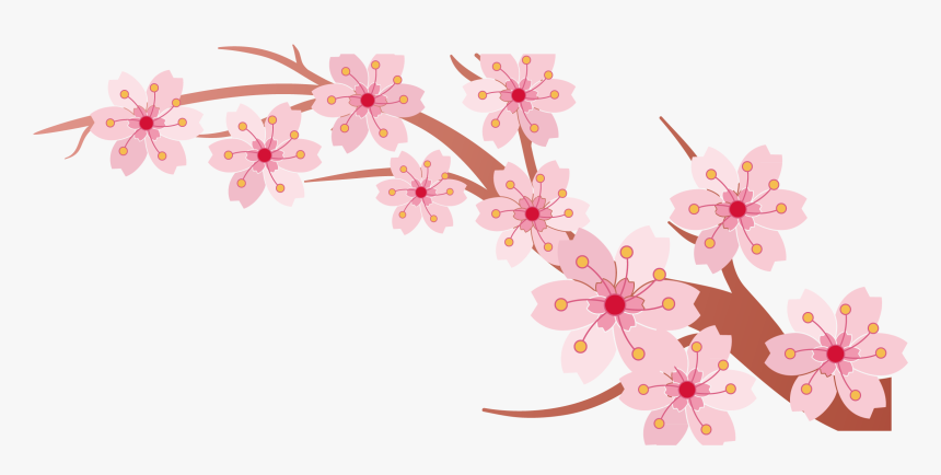 Clip Art Cherry Blossom Branch Painting - Cherry Blossoms Clip Art, HD Png Download, Free Download