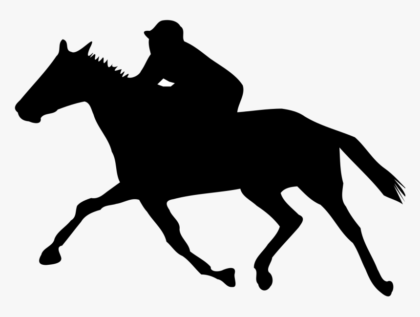 Trot Mounted Racing Clipart - Race Horse Silhouette Png, Transparent Png, Free Download