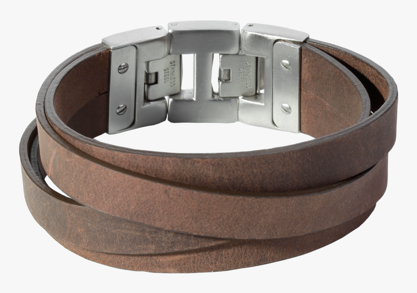 F100220 - Bruin Leren Heren Armband, HD Png Download, Free Download