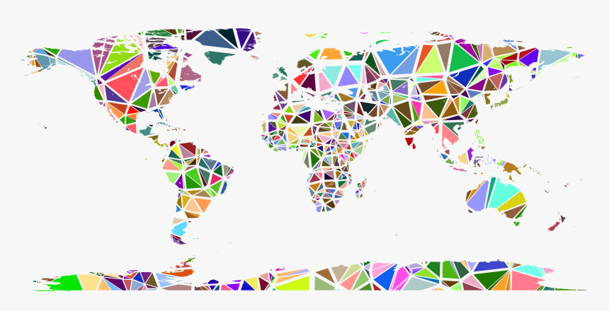 Low Poly Shattered World Map No Background Clip Arts - Transparent Background World Map, HD Png Download, Free Download