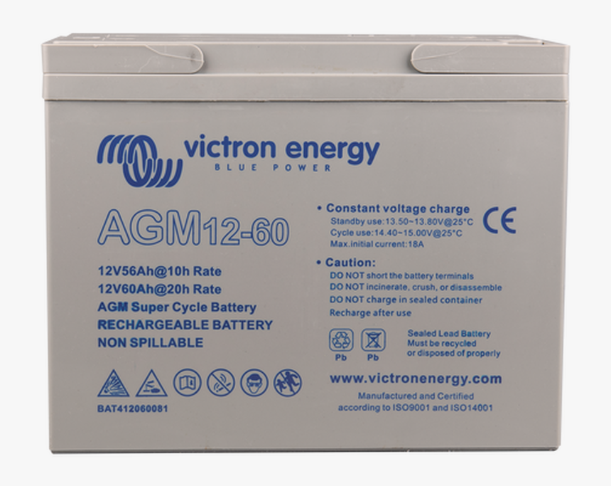 Victron 12v/60ah Agm Super Cycle Batt - Victron Energy, HD Png Download, Free Download