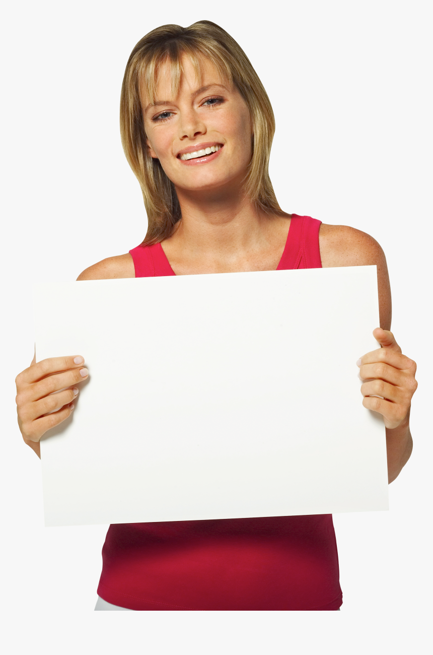 Business Woman Girl Png Image - Woman Holding Board Png, Transparent Png, Free Download