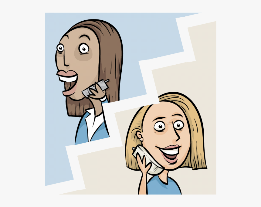 The Split View Shows Two People Talking To Each Other - 2 Women On Phone, HD Png Download, Free Download