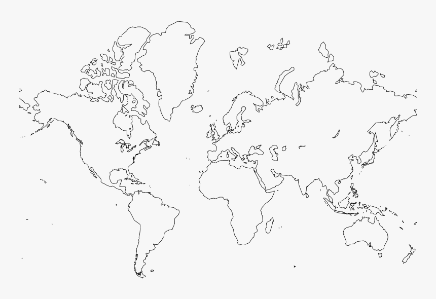 World Map - World Map Outline Large, HD Png Download, Free Download