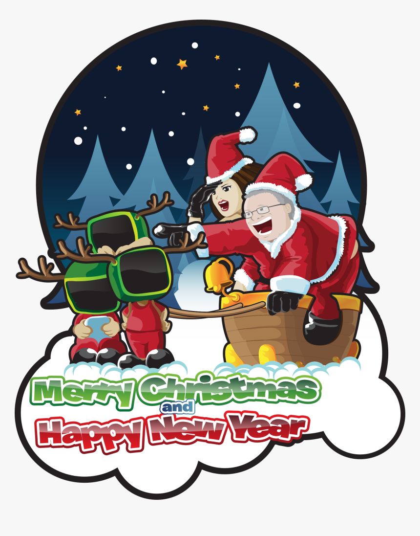 Merry Christmas And Happy New Year Clip Arts - Cartoon, HD Png Download, Free Download