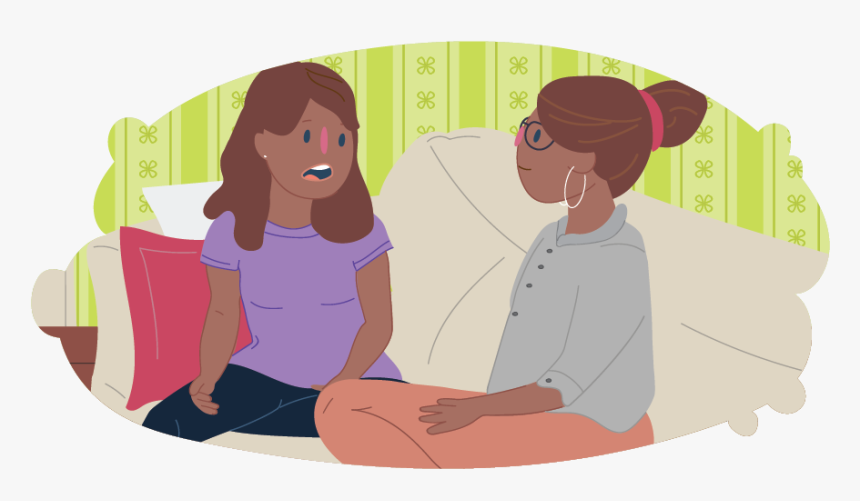 Teen Girl Talking To Parent On Couch - Talking To Parents Png, Transparent Png, Free Download