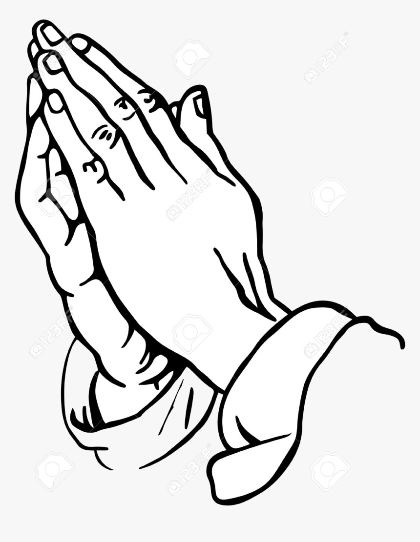 Praying Hands Namaste Clipart Collection Of Free Silhouette - Praying Hands Tattoo Drawing, HD Png Download, Free Download