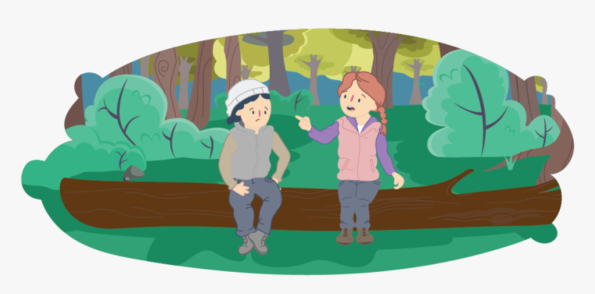 Two Friends Talking In The Forest, HD Png Download - kindpng