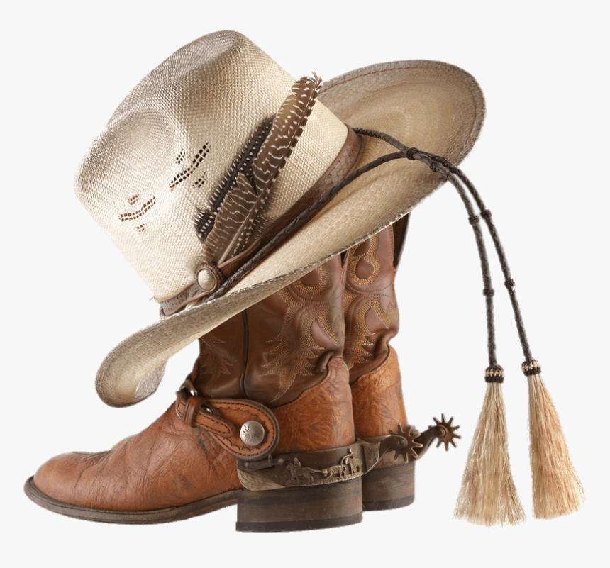 Cowboy Boots And Hat With Tassels - Cowboy Boots Png, Transparent Png, Free Download