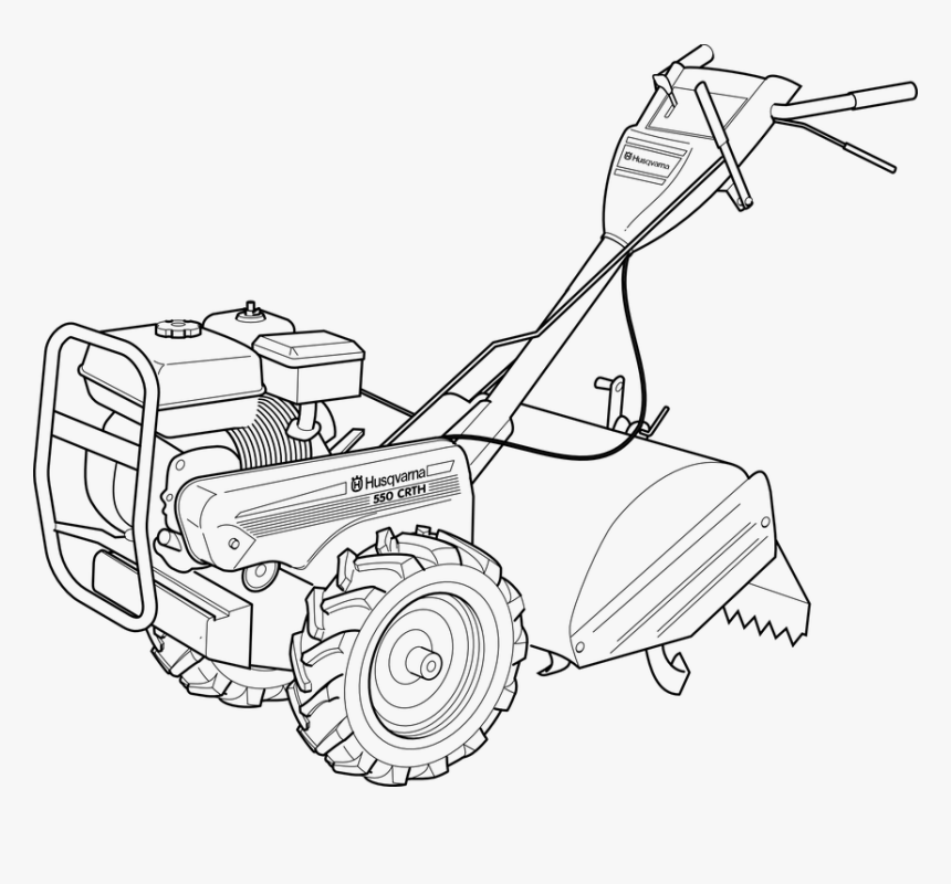 Lawn Mower Images - Hand Tractor Drawing Easy, HD Png Download, Free Download