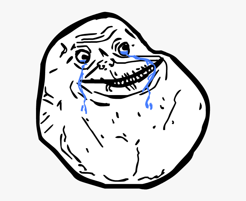 Cry Face Png - Troll Face Forever Alone, Transparent Png, Free Download