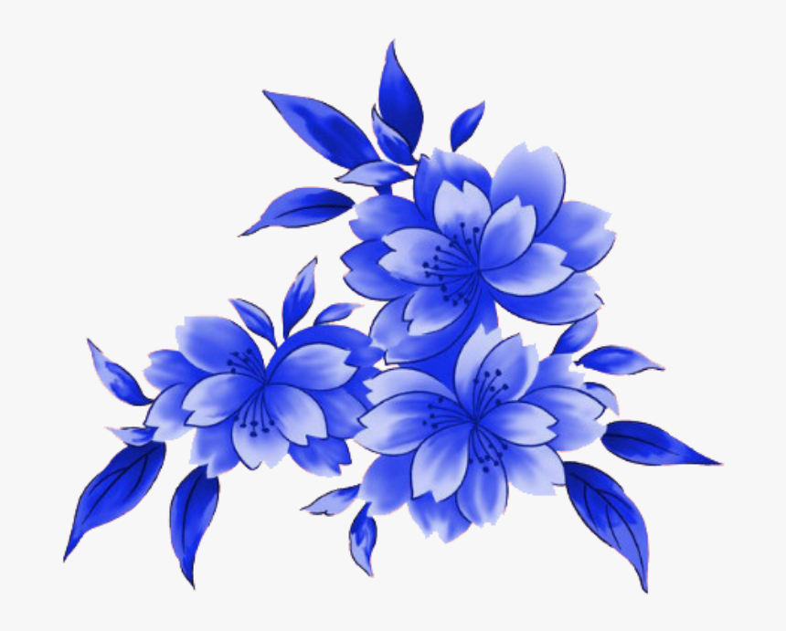 Transparent Blue Lace Clipart - Blue Flower Frame Hd, HD Png Download, Free Download