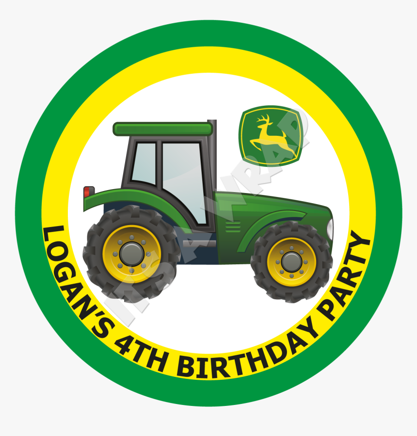 John Deere Tractor Party Box Stickers - John Deere Clipart, HD Png Download, Free Download