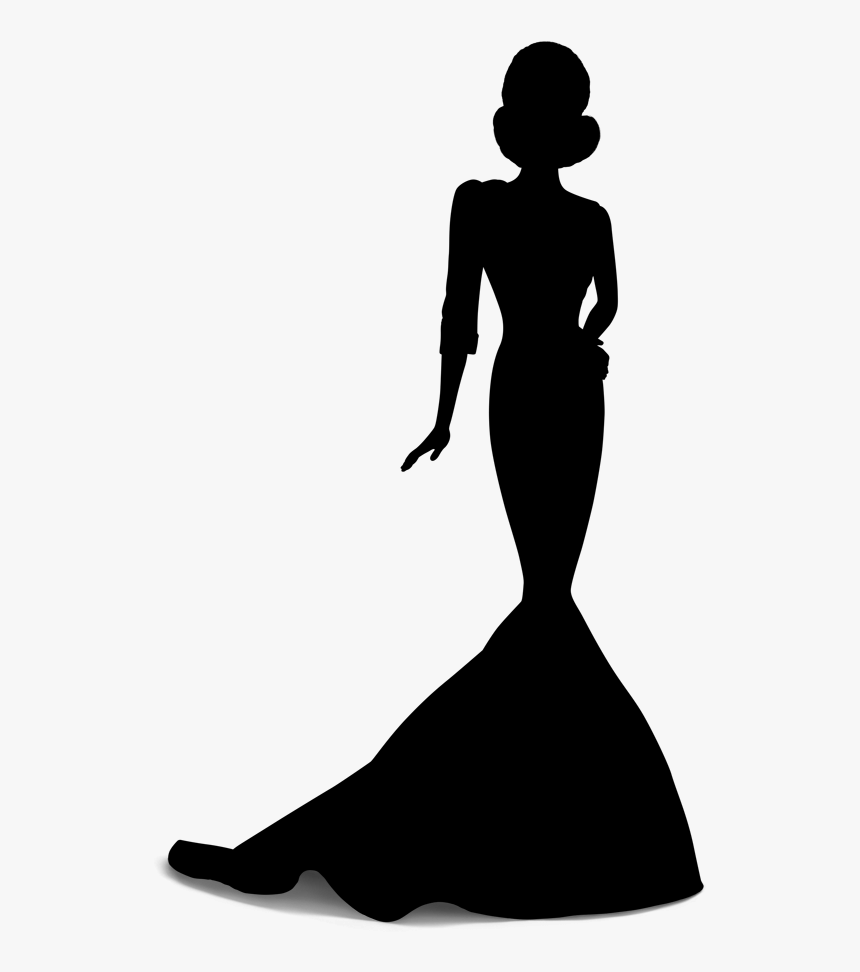 Silhouette Woman Clip Art Image Vector Graphics - Vector Silhouette Girl In Dress, HD Png Download, Free Download