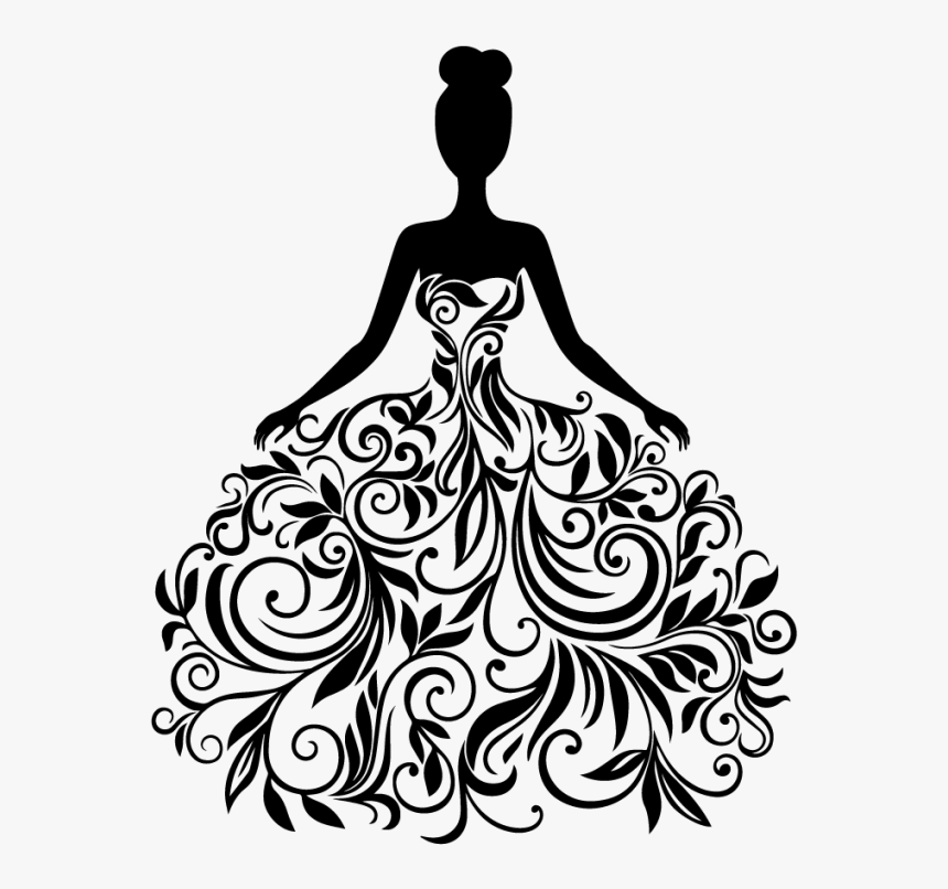 Wedding Dress Woman - Lady In Dress Silhouette, HD Png Download, Free Download