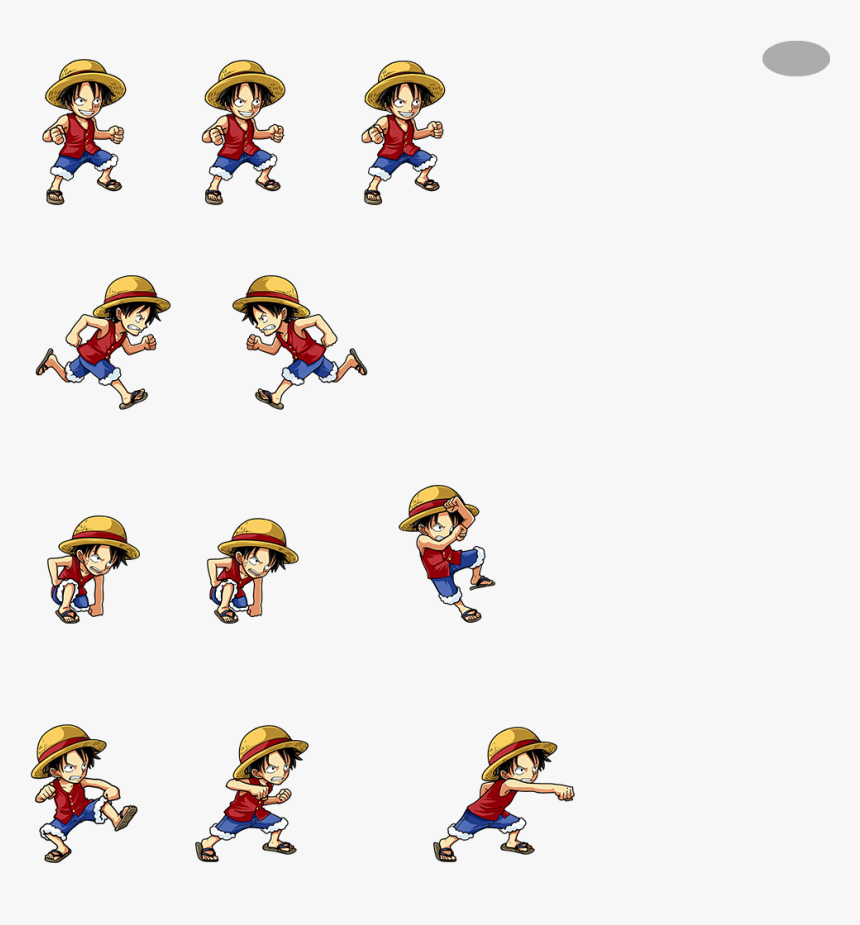 One Piece Luffy Png - Luffy Sprite Sheet Png, Transparent Png, Free Download