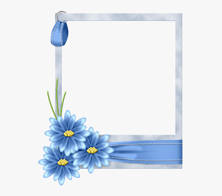 Transparent Blue Flowers Clipart - Blue Flower Border Clipart, HD Png Download, Free Download