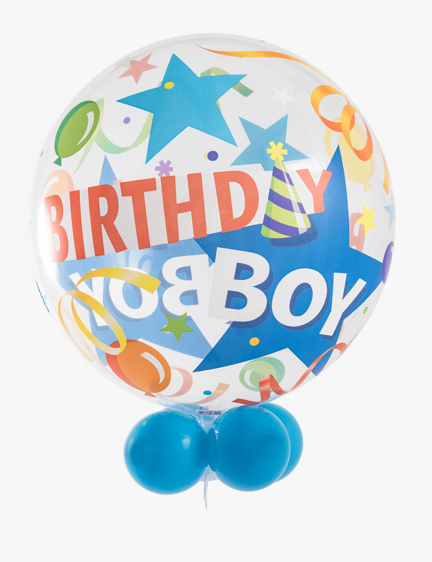 Birthday Boy Party Hat Bubble Balloon With Balloon - Balloon, HD Png Download, Free Download