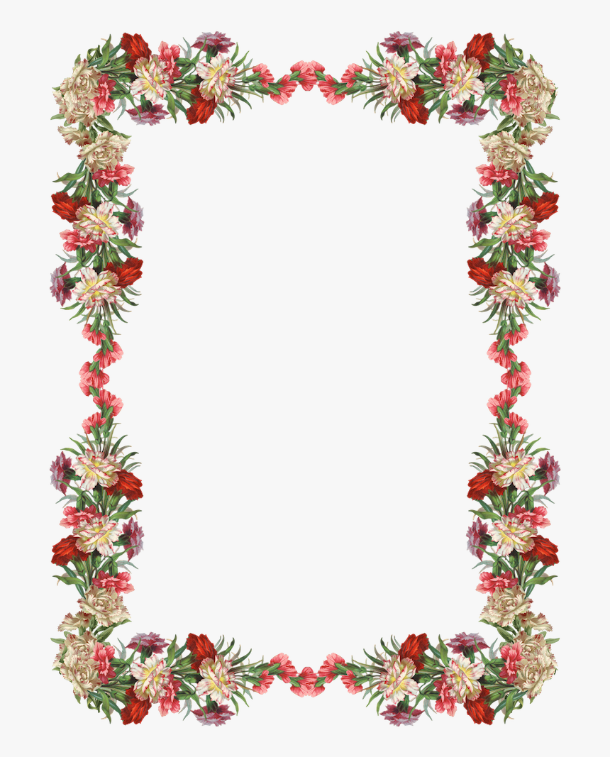 Free Digital Vintage Flower Frame And Border - Frame Transparent Flower Border, HD Png Download, Free Download