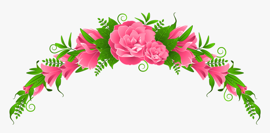 28 Collection Of Pink Flowers Borders Clipart - Border Flowers Png, Transparent Png, Free Download