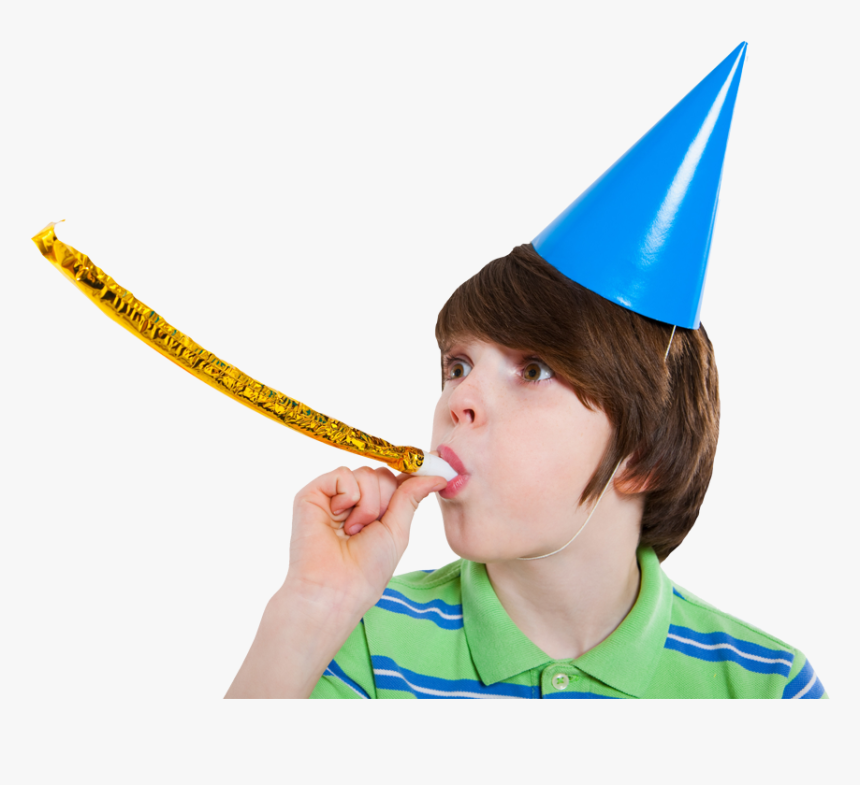 Birthday Boy In Hat - Kid With Party Hat, HD Png Download, Free Download