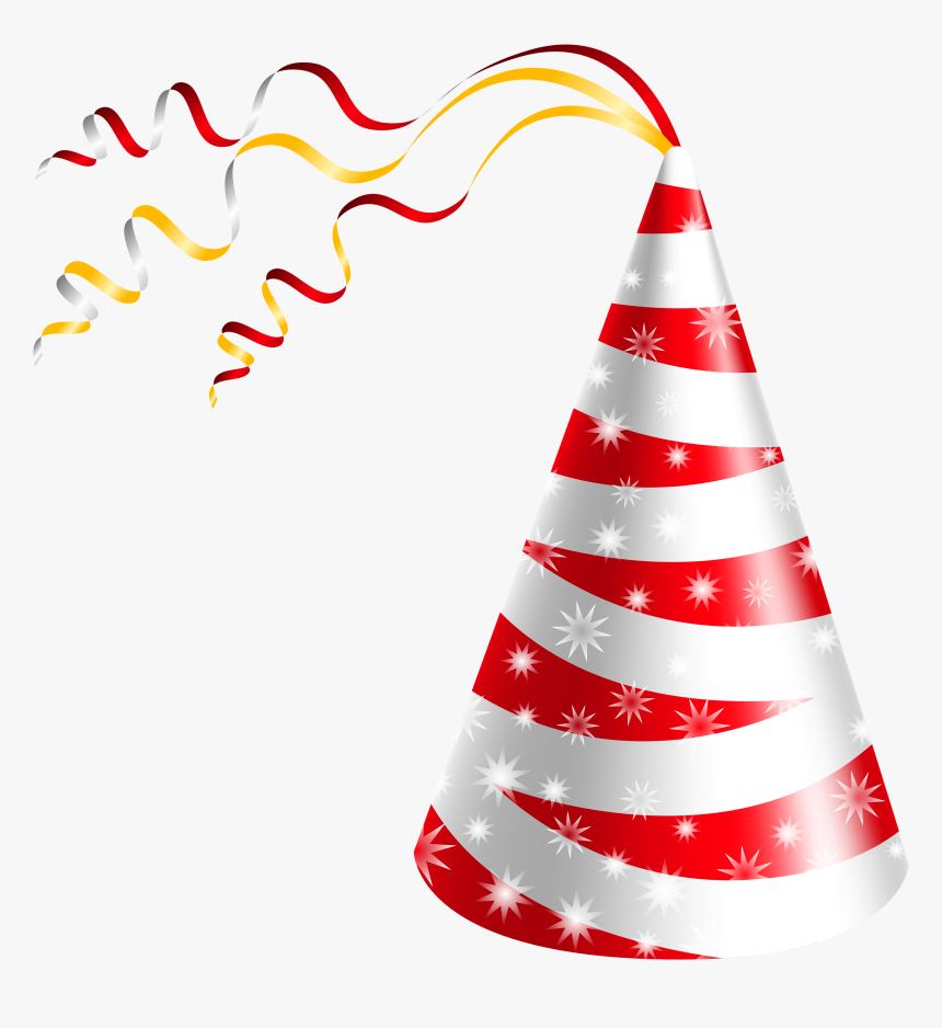 Birthday Hat White And Red Party Hat Clipart Image - Birthday Cap Png Hd, Transparent Png, Free Download