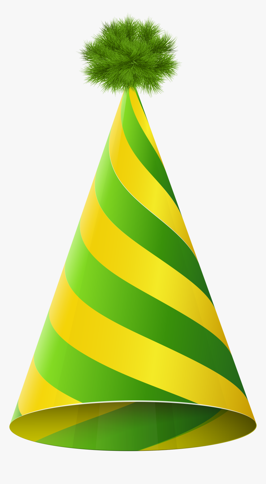 Party Hat Green Yellow Transparent Png Clip Art Imageu200b - Green Birthday Hat Png, Png Download, Free Download