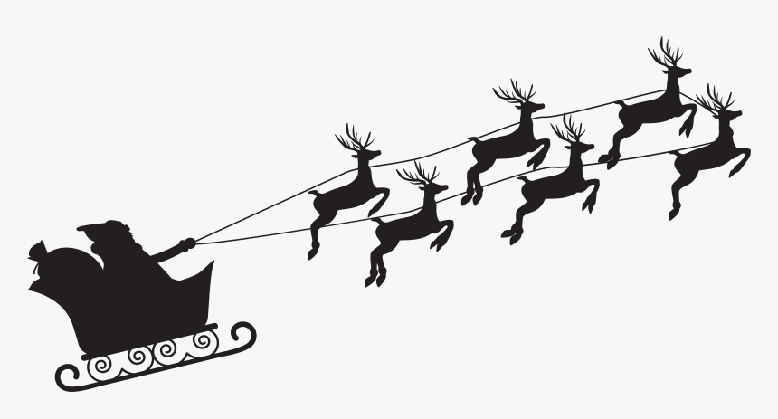 Santa Claus Mrs - Santa Sleigh And Reindeer Transparent Background, HD Png Download, Free Download