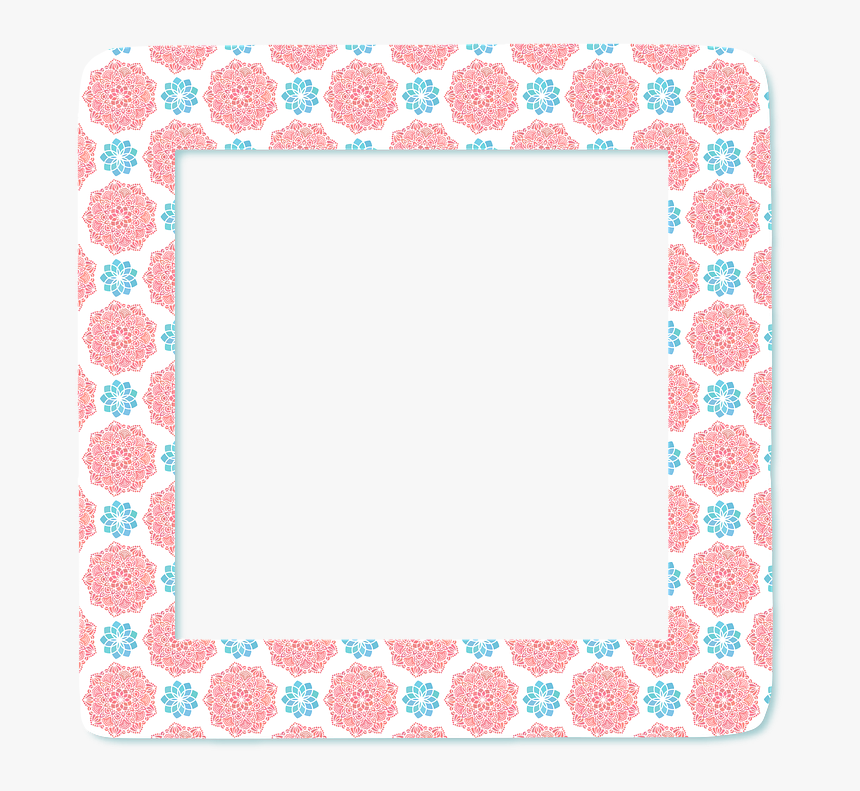 Flower Frame, Border, Pink, Blue, Ornamental, Floral - Picture Frame, HD Png Download, Free Download